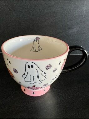 Potter's Studio Pastel Ghost and Pumpkin Decorated Mug